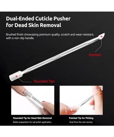 Cuticle Trimmer with Cuticle Pusher - Cuticle Remover Cuticle Nipper Professional Stainless Steel Cuticle Cutter Clipper Durable Pedicure Manicure Tools for Fingernails and Toenails (Silver) - Buy Online on GoSupps.com