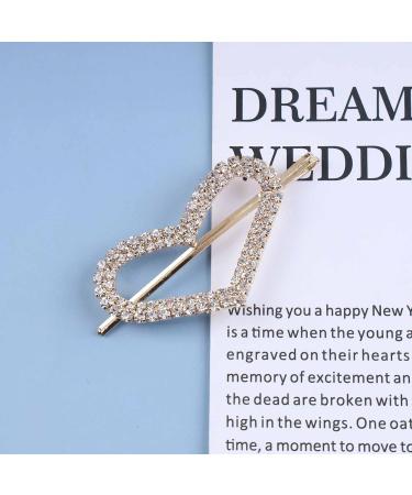 Inilbran Vintage Crystal Heart Hair Clips Gold Cz Rhinestone Wedding Hair Barrettes Vintage Rhinestone Heart Hairpin Barrette Sparkly Cz Hair Pins Hairclip Decorative Bobby Pins Crystal Headpieces - Buy Online on GoSupps.com