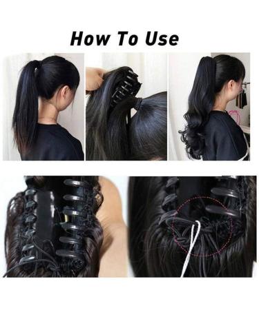 12 Ash Blonde Ponytail Extension | Long Curly Clip-In | Realistic Ombre Synthetic Hairpiece - Buy Online on GoSupps.com