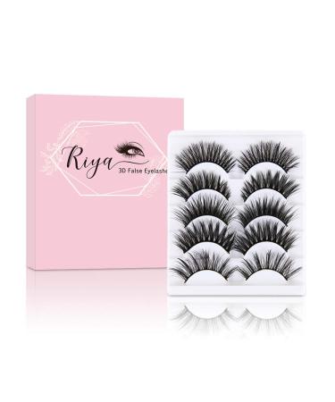 Professional 5 Pack Faux 3D Mink Eyelashes Thick Long Multilayer Fluffy False Eyelashes Natural Look Fake Eye Lash Reusable 3D for Make UP 5AS08-5pair