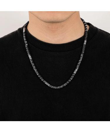 Hodea Hematite Necklace Strong Magnetic Therapy Necklace Precious Gemstone Naturally Reduces Headache Pain - Arthritis in The Neck Shoulder Head Jewelry with Adjustable Chain and Velvet Pouch Square Stone - Buy Online on GoSupps.com
