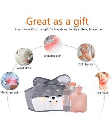 Stickerboy Hot Water Bottle PVC Pouch with Plush Cover - Hot Water Bag for Neck, Shoulders, Back & Abdomen - Buy Online on GoSupps.com