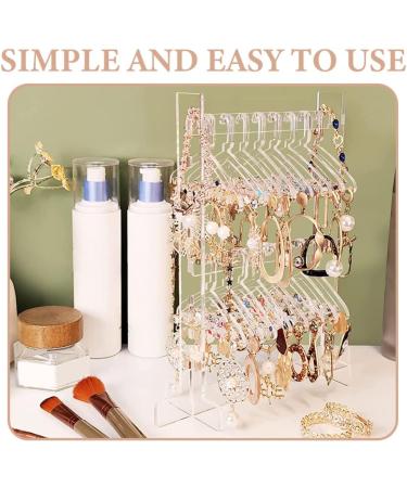 Earring Holder Earrings Organizers with Mini Hanger 2 Tier Jewelry Display Stand Acrylic Necklace Holder Decorative Jewelry Tree for Earrings Pendant Keychains Earring Holder Organizer/406 Transparent - Buy Online on GoSupps.com
