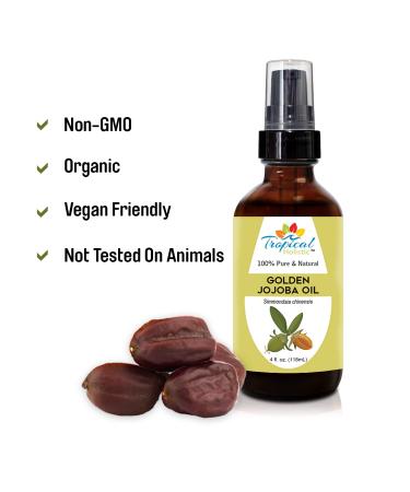 Buy 4 oz Jojoba Oil - Natural Pure Cold Pressed Moisturizer for Skin Hair Nails | International Shipping Available - Buy Online on GoSupps.com