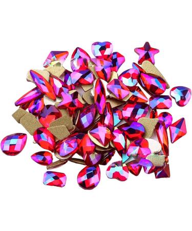 dijiusidy 50 Pieces Glass Crystal Set Eye-catching Personalized Nail Art Rhinestones DIY Handcraft Manicure Accessories for Card Making Bright Red AB - Buy Online on GoSupps.com