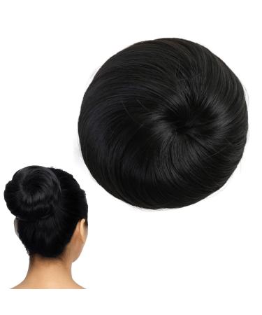 Traziewell Black Hair Extensions Hair Bun Donut Synthetic Hairpiece Messy Buns Hair Scrunchies for Women Updo Extension Black 0319 FH000319 One Size