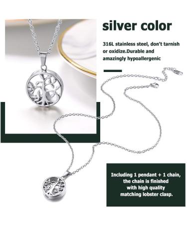 Personalized Prosteel Urn Pendant Necklace - Memorial Ash Jewelry with Chain - Life Tree Cross & Maria Designs in Stainless Steel & 18K Gold - Buy Online on GoSupps.com