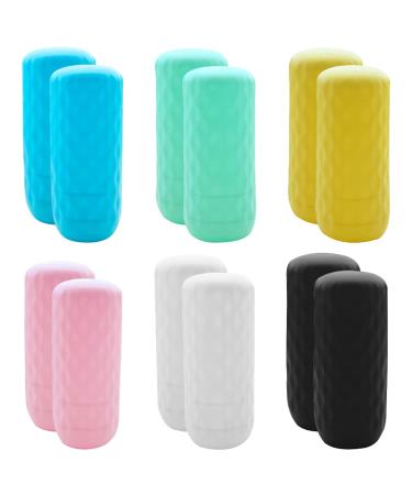 USHXVG 12 Pieces Of Silicone Leak-Proof Bottle Covers Separate Bottle Protective Covers Spill-Proof And Leak-Proof Stretchable Elastic Leak-Proof Covers Suitable For Business Trips And Travel