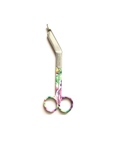 Panther Surgical Stainless Steel 5.5 inch Lister Bandage Scissors Multi Colored First Aid Utility First Aid Bandage Scissors (Flower Pattern)