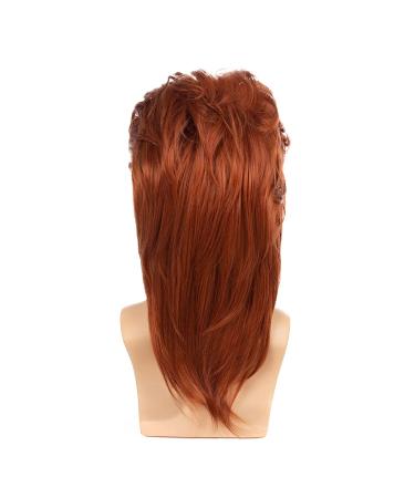 Baruisi 80s Orange Mullet Wig - Men's Cosplay & Halloween Fancy Dress - Buy Online on GoSupps.com