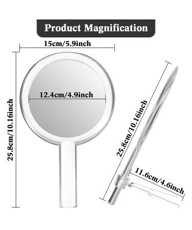 Queekay Double-Sided Handheld Mirror with Stand - 1X/10X Magnification, Clear Adjustable Round Makeup Mirror for Women - Ideal for Home and Travel - Buy Online on GoSupps.com