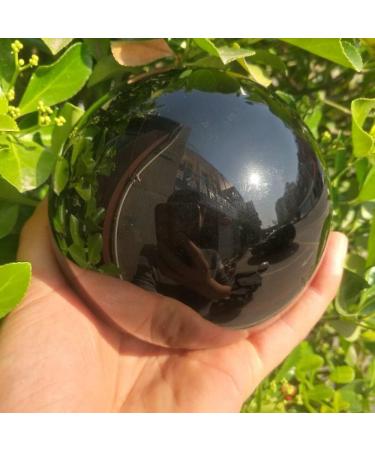 Crystal 11CM Large Spherical Obsidian Quartz Natural Stone Crystal Quartz with Base for Home Decoration - Buy Online on GoSupps.com