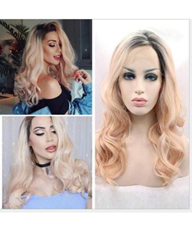 BGHJUE Wig Accessories Women Synthetic Wig Dark Root High Temperature Hair Wig Natural Headline Yellow Long Roll