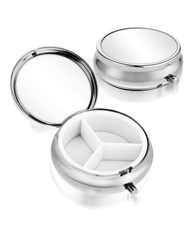 Sibba Metal Small Pill Dose Rundy Multifunctional Travel Tin Medicine Organizer Box for Vitamins Fish oil Dietary supplements for daily and trip (3 subjects)
