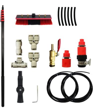 Telescopic Window Cleaning Pole Extendable Cleaning Brush Water Fed Cleaning Tools for Photovoltaic Panel Cleaning Trucks Windows 35cm Brush Head 12M/39FT - Buy Online on GoSupps.com