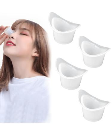 4Pcs Eye Wash Cup Set Portable Silicone Eyewash Cup Easy to Clean and Reusable Silicone Eye Bath Cup Eye Cups for Washing Eyes Ideal for Workers Contact Lens Users and Makeup Lovers