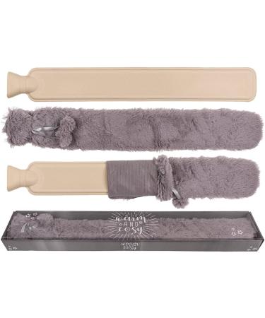 Premium Tubular Hot Water Bottle with Faux Fur Cover - 73 x 12 cm | International Shipping Available - Buy Online on GoSupps.com