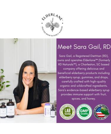 Elderlane Elderberry Gummies for Adults and Kids - Immune Support - Non-GMO Vegan Gluten-Free Gelatin-Free - 60ct 100mg - Buy Online on GoSupps.com