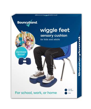 Bouncyband Wiggle Feet, Dark Blue, 12 x 15 x 2.5  Foot Fidget Cushion, Sensory and ADHD Tools Can Help You Stay on Task Longer - Alleviate Anxiety/Stress, Hyperactivity and Boredom
