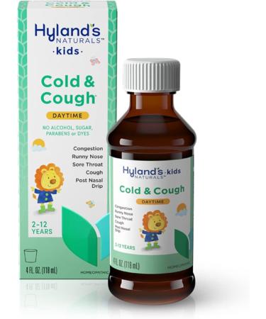 Hyland's Cold and Cough 4 Kids - Natural 4oz Cough Syrup for Decongestant & Sore Throat Relief - Buy Online on GoSupps.com