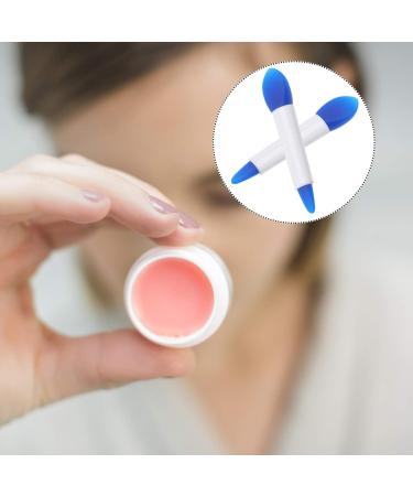 20 Pcs Silicone Lip Brush Set - Double-Sided Lipstick Applicator & Facial Mud Brush for Smooth Fuller Lips - White & Blue - Buy Online on GoSupps.com