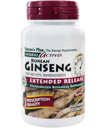 Nature's Plus Korean Ginseng 1000 mg - Extended Release, 30 Vegetarian Tablets - Buy Online on GoSupps.com