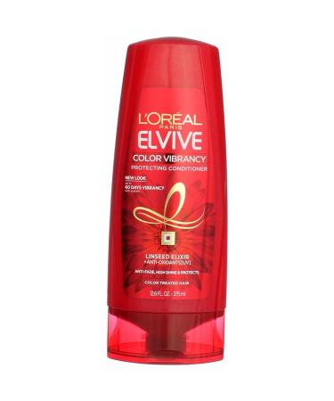 L'Oreal Paris Elvive Color Vibrancy Protecting Conditioner for Color Treated Hair Conditioner with Linseed Elixir and Anti-Oxidants for Anti-Fade High Shine and Color Protection 12.6 oz