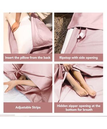 PINE&ZEBRA Lightweight Sleeping Bag Liner for Travel and Camping | Compact & Portable Hotel Sheet for Single/Double Adults | Pink | 47 x 87 - Buy Online on GoSupps.com