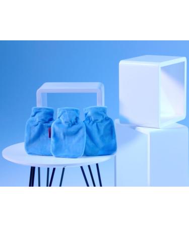 Hugo Frosch Mini Hot Water Bottle 0.2L - Velour Cover in Water Blue | Eco-Friendly Comfort - Buy Online on GoSupps.com