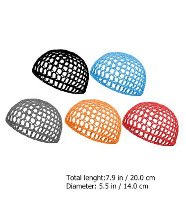 KALLORY 5Pcs Colorful Mesh Crochet Hair Net - Stylish Knit Hair Snood Cover for Women - Buy Online on GoSupps.com