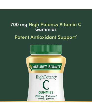 Nature s Bounty Vitamin C Gummies 700mg High Potency Vitamin C Chewable Gummies for Adults Immune Support Supplement Dietary Supplement Orange Flavor 60 Ct 60 Count (Pack of 1) - Buy Online on GoSupps.com