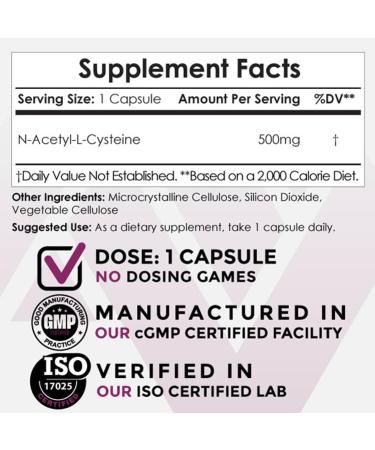 Nootropics Depot N-Acetyl L-Cysteine Capsules 500mg | 60 Count | Supports Liver & Cellular Health | Boosts Glutathione & Oxidation Levels | International Shipping - Buy Online on GoSupps.com