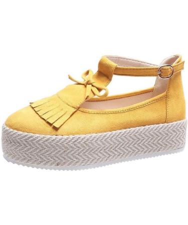 Shop Stylish Women's Summer Sandals - Suede Platform with Tassel & Ankle Strap | Vintage Red Heels for Beach Fashion - Buy Online on GoSupps.com