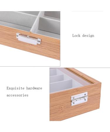 Wooden Glasses Holder Stand 6/8 Grid Velvet Organizer | Sunglasses Display Case with Cover | Decorative Gift for Eyewear - Buy Online on GoSupps.com