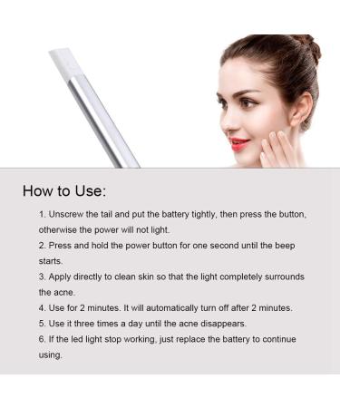Electric Removal Pen Red Blue LED Mark Repair Device Facial Skin Care (Silver Grey) - Buy Online on GoSupps.com