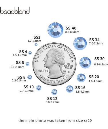 Beadsland 1440 Flat Back Rhinestones - SS16 Light Blue Nail Crystals (3.8-4.0mm) for Stunning Nail Art - Buy Online on GoSupps.com
