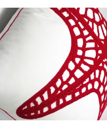 DECOPOW Red Starfish Throw Pillow Cover 18 Inches - Nautical Style Decorative Canvas Pillow - Buy Online on GoSupps.com