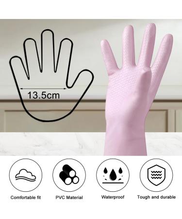 Riisoyu Dishwahing Gloves 2 Pairs Reusable Household Gloves 32cm Long Skin-Friendly Cleaning Gloves Rubber Cleaning Gloves with Cotton Flocked Liner for Kitchen Painting Gardening Pet Care - Buy Online on GoSupps.com