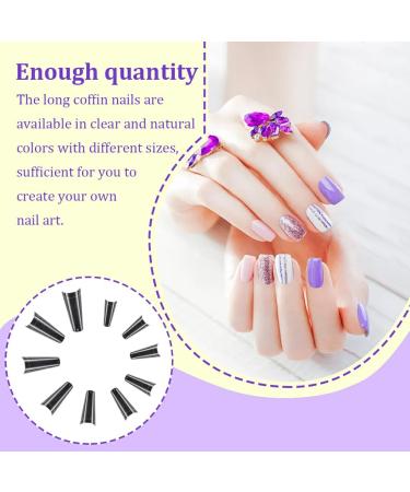 Dajidafu 500 Pieces Nails Acrylic Manicure Square False Transparent C-Curve Gel DIY Decor Extensions Decorations Gifts Salon clear - Buy Online on GoSupps.com