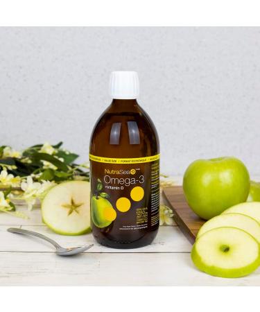Nature's Way NutraSea Omega-3 and Vitamin D Supplement - Fish Oil with EPA and DHA Support Healthy Heart and Brain Help Build Strong Bones and Teeth & Help Support Immune System Crisp Apple Flavour 500 ml Liquid Value Size - Buy Online on GoSupps.com