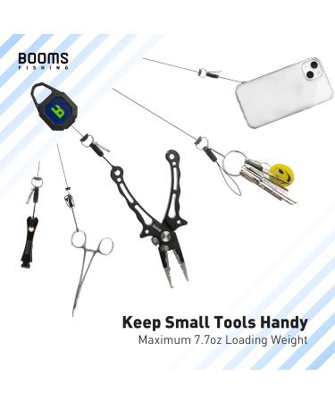 Booms Fishing RG4 2-Pack Retractable Gear Tether | Heavy Duty Locking Fly Fishing Retractor | 27.5 Steel Cord | Black 7.7oz (2 Pack) - Buy Online on GoSupps.com