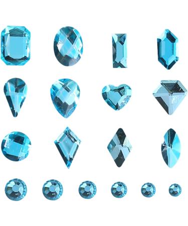 HOINCO 3120 Lake Blue Diamond Nail Rhinestones - 3D Crystal AB Gemstone Mix for Nail Art DIY - Includes Tweezers - Buy Online on GoSupps.com