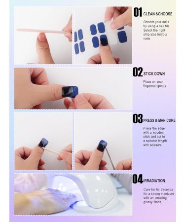 Kalolary Gel Nail Polish Strips Set with Nail File - Waterproof Full Wraps for Women & Girls Nail Art - Semi Cured Gel Sticker Decals (UV/LED Lamp Required) - Buy Online on GoSupps.com
