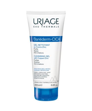 Uriage Bariederm Cleansing Cica-Gel with Cu-Zn Fragrance-Free 6.8 fl oz (200 ml)