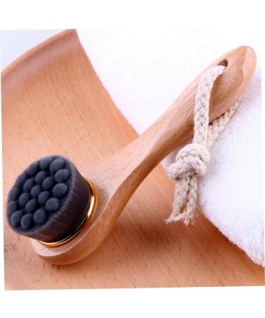 1PC Facial Cleansing Brush Manual Face Brush Bamboo Charcoal Bristles Wooden Handle for Washing Face Pore Exfoliation Wash Makeup Massaging Brush - Buy Online on GoSupps.com