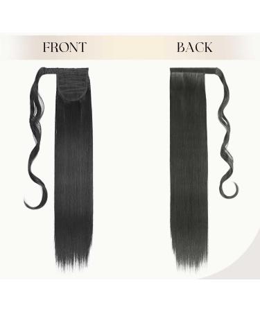 S-noilite 26 inch Straight Ponytail Clip in Hair Extension - Natural Black Wrap Around Hairpiece for Women - Buy Online on GoSupps.com