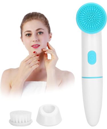 Buy Silicone Facial Cleaning Brush - 2 in 1 Electric Exfoliating Face Cleaner for Deep Skin Cleansing (Blue) - International Shipping Available - Buy Online on GoSupps.com