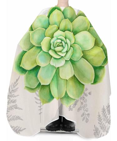 Green Succulent Barber Cape - Adjustable 55x63 Inch Hair Cutting Cape for Women Men Kids | Summer Tropical Vintage Styling Accessory - Buy Online on GoSupps.com