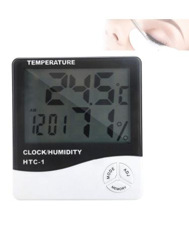 Digital Thermometer Hygrometer Electronic Temperature Humidity Test Time Calendar Alarm Clock Function Thermometer Hygrometer Eyelash Grafting Tool