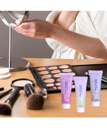  Zghhc Glitter Face Gel 3 Jars Holographic Glitter Makeup Body Face Nail Eyeshadow Liquid Glitter with Mermaid Long Lasting Glitter - Buy Online on GoSupps.com